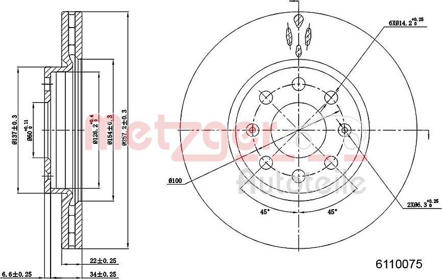 Metzger 6110075 - Kočioni disk www.molydon.hr