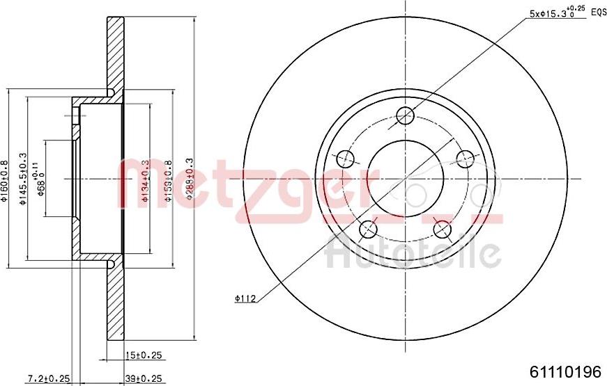 Metzger 6110196 - Kočioni disk www.molydon.hr