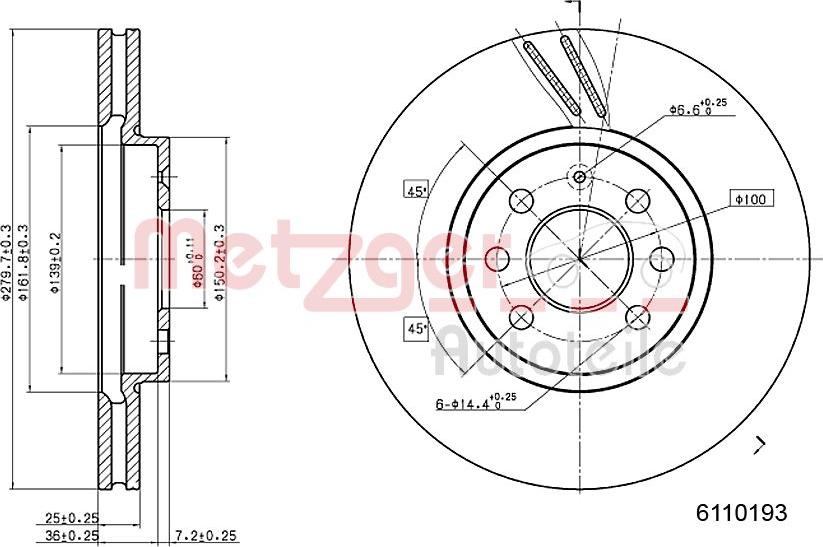 Metzger 6110193 - Kočioni disk www.molydon.hr