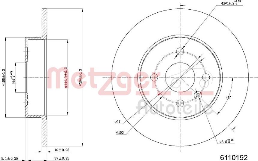 Metzger 6110192 - Kočioni disk www.molydon.hr