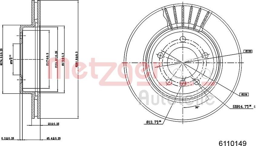 Metzger 6110149 - Kočioni disk www.molydon.hr