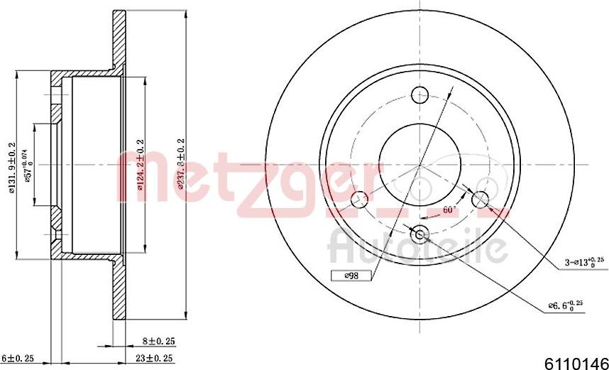 Metzger 6110146 - Kočioni disk www.molydon.hr