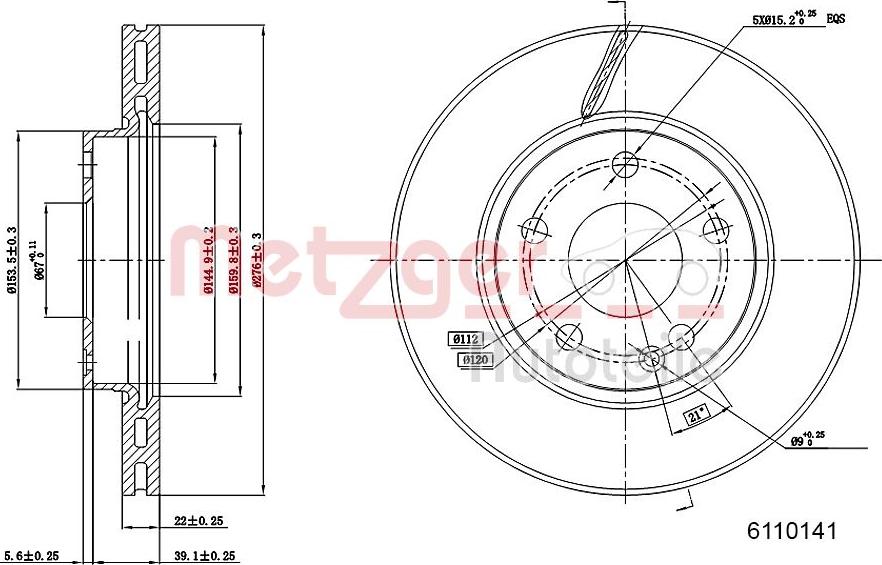 Metzger 6110141 - Kočioni disk www.molydon.hr