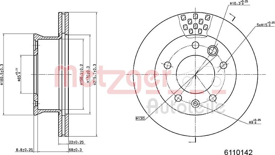 Metzger 6110142 - Kočioni disk www.molydon.hr