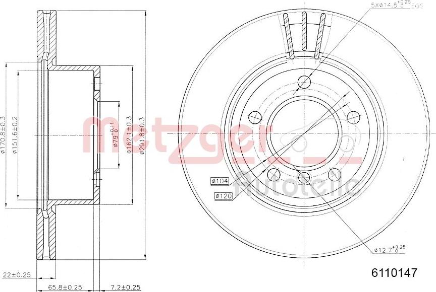 Metzger 6110147 - Kočioni disk www.molydon.hr