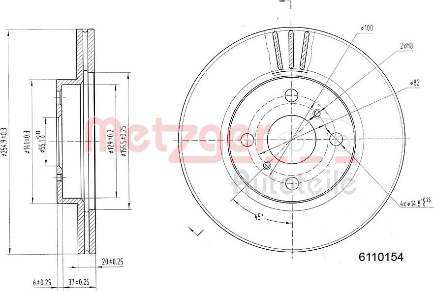 Metzger 6110154 - Kočioni disk www.molydon.hr