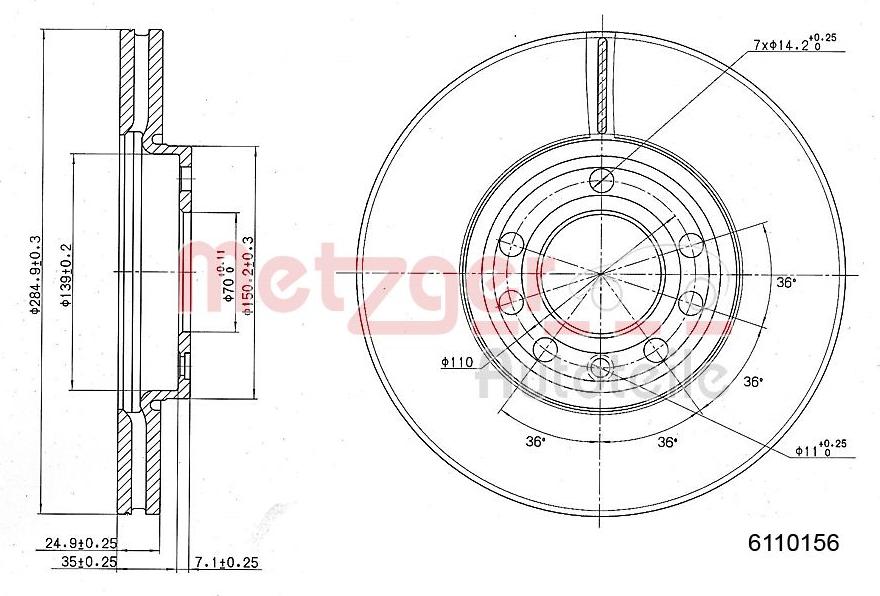 Metzger 6110156 - Kočioni disk www.molydon.hr