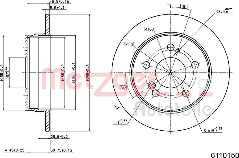 Metzger 6110150 - Kočioni disk www.molydon.hr