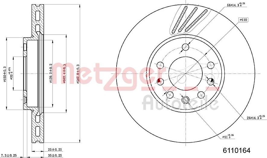 Metzger 6110164 - Kočioni disk www.molydon.hr