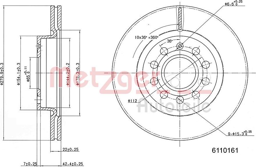 Metzger 6110161 - Kočioni disk www.molydon.hr