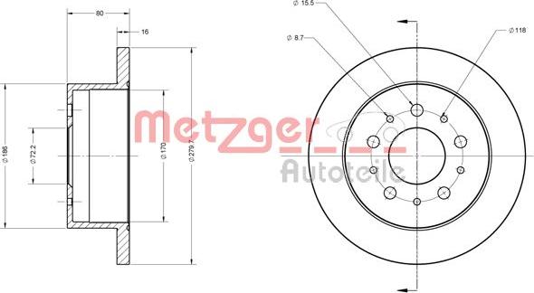 Metzger 6110163 - Kočioni disk www.molydon.hr