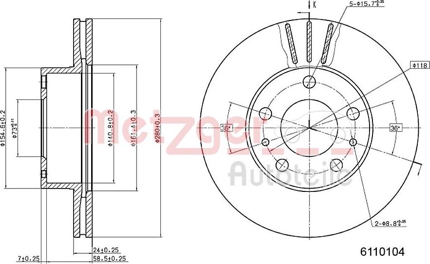 Metzger 6110104 - Kočioni disk www.molydon.hr