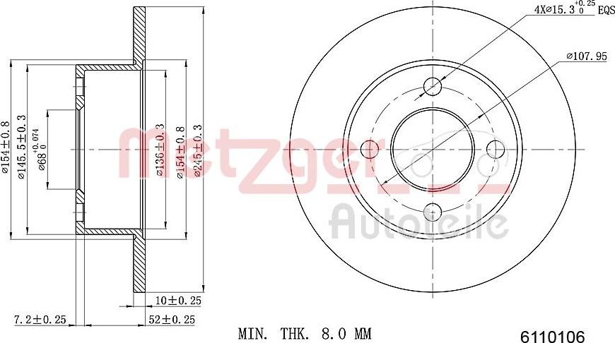 Metzger 6110106 - Kočioni disk www.molydon.hr