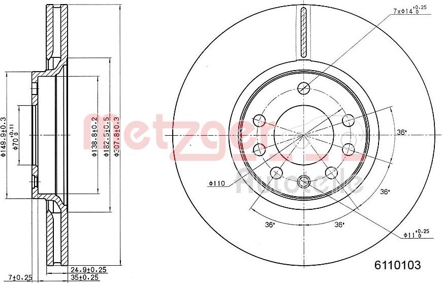 Metzger 6110103 - Kočioni disk www.molydon.hr