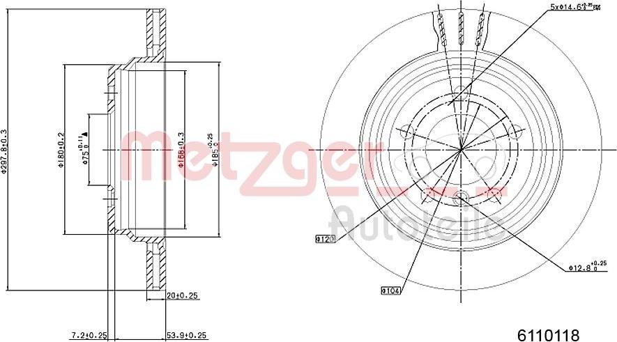 Metzger 6110118 - Kočioni disk www.molydon.hr