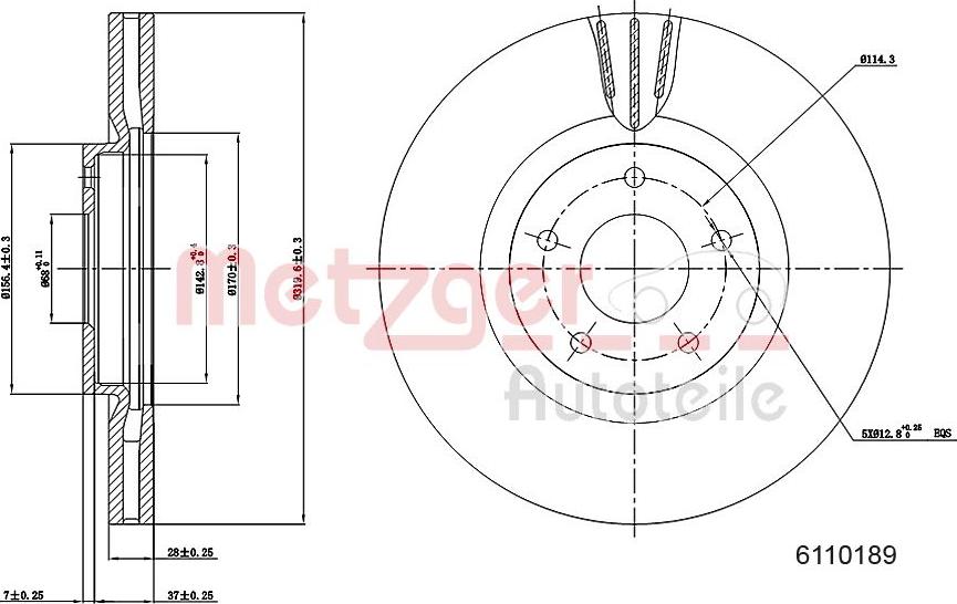 Metzger 6110189 - Kočioni disk www.molydon.hr