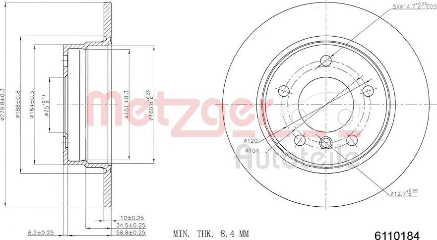 Metzger 6110184 - Kočioni disk www.molydon.hr