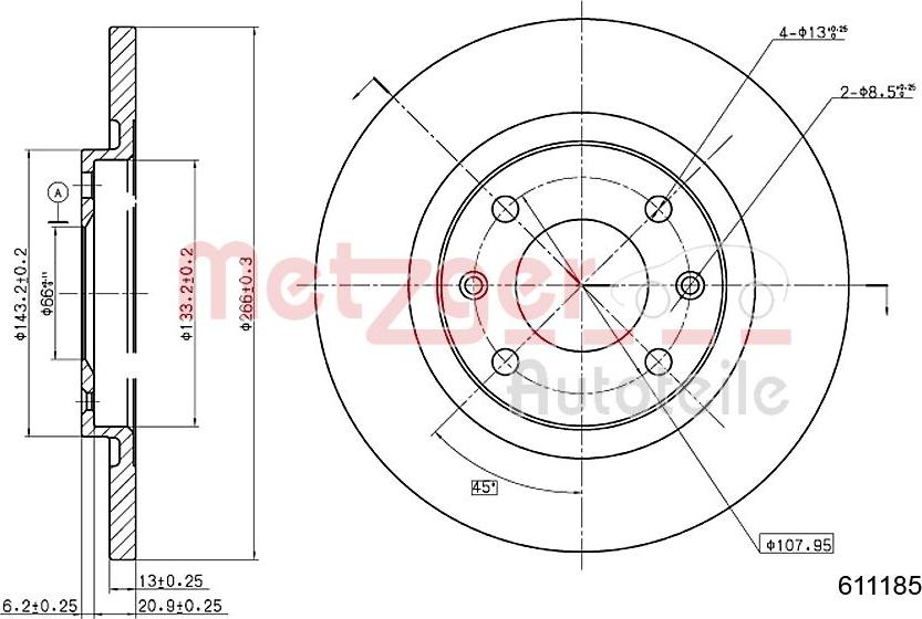 Metzger 6110185 - Kočioni disk www.molydon.hr