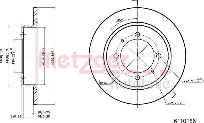 Metzger 6110186 - Kočioni disk www.molydon.hr