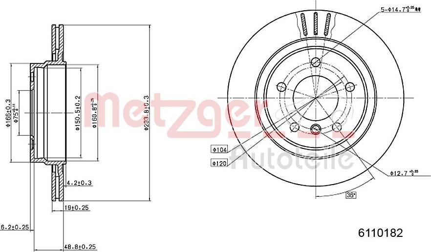 Metzger 6110182 - Kočioni disk www.molydon.hr