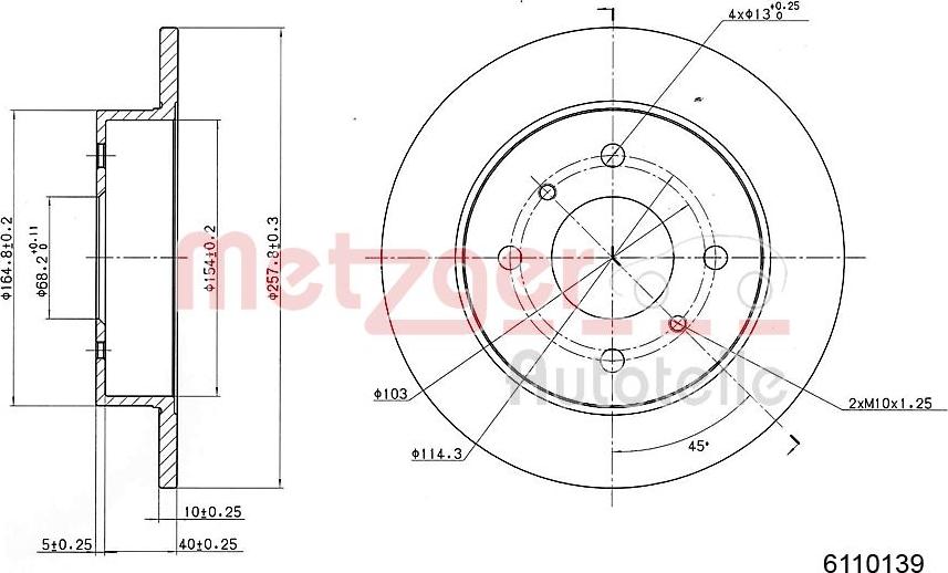 Metzger 6110139 - Kočioni disk www.molydon.hr