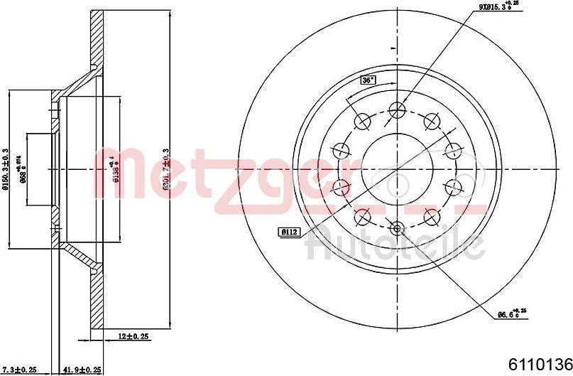 Metzger 6110136 - Kočioni disk www.molydon.hr