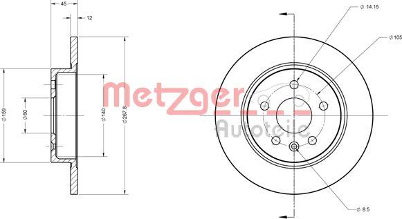 Metzger 6110130 - Kočioni disk www.molydon.hr