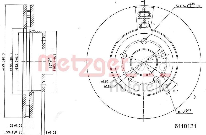 Metzger 6110121 - Kočioni disk www.molydon.hr