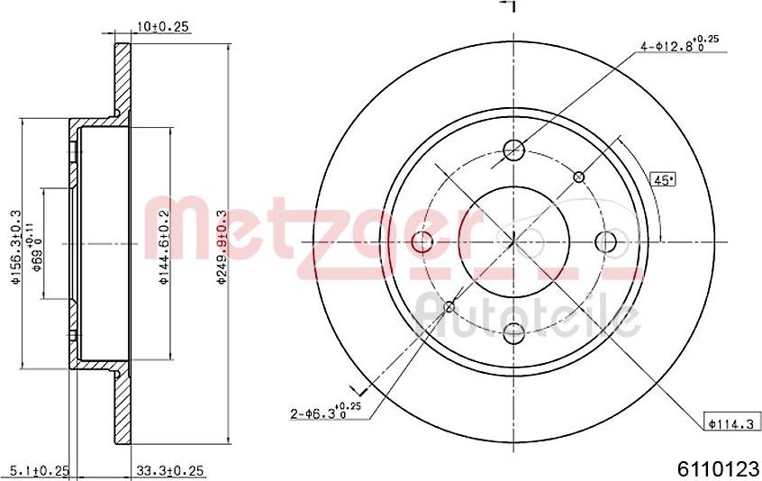 Metzger 6110123 - Kočioni disk www.molydon.hr