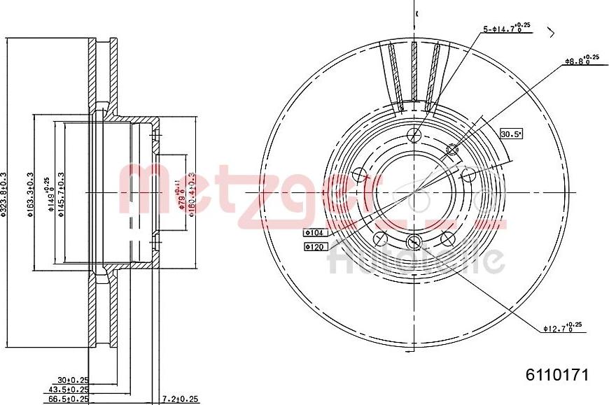 Metzger 6110171 - Kočioni disk www.molydon.hr