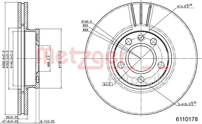 Metzger 6110178 - Kočioni disk www.molydon.hr