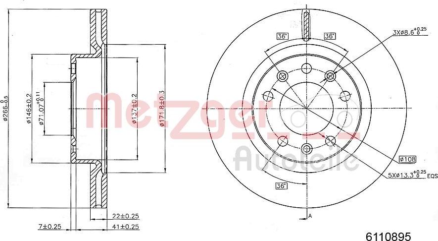 Metzger 6110895 - Kočioni disk www.molydon.hr