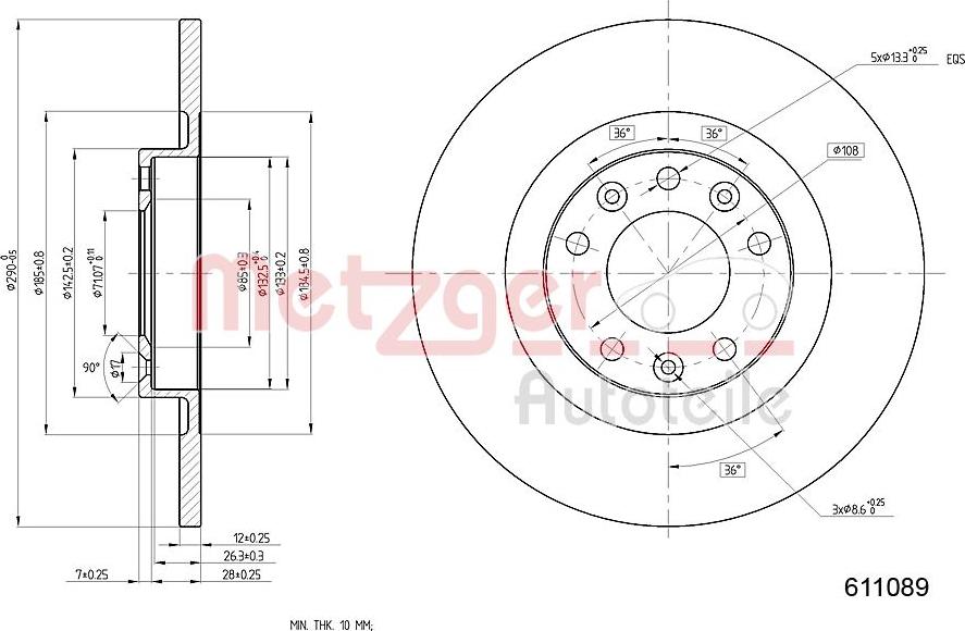 Metzger 6110890 - Kočioni disk www.molydon.hr