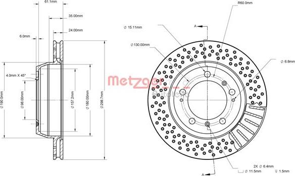 Metzger 6110841 - Kočioni disk www.molydon.hr