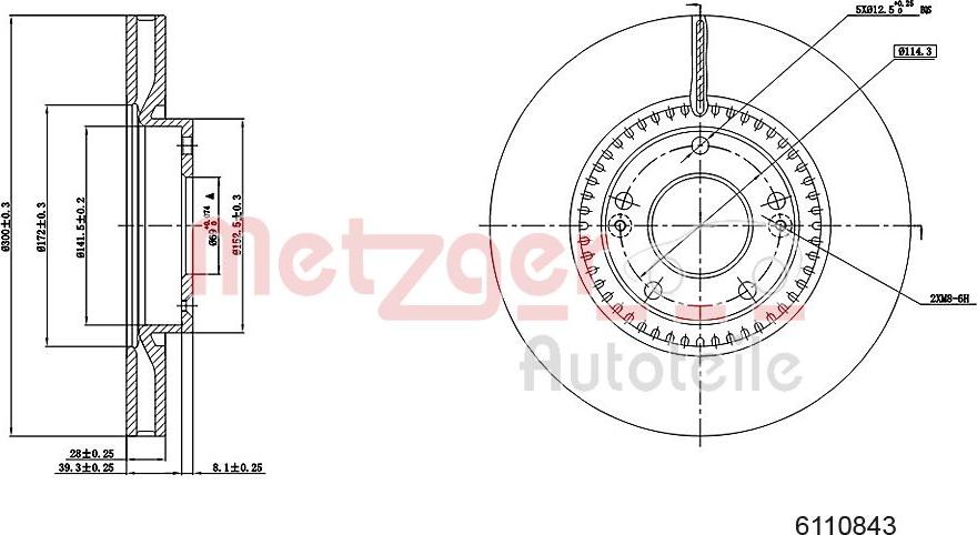 Metzger 6110843 - Kočioni disk www.molydon.hr