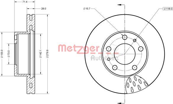 Metzger 6110851 - Kočioni disk www.molydon.hr