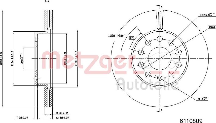 Metzger 6110809 - Kočioni disk www.molydon.hr