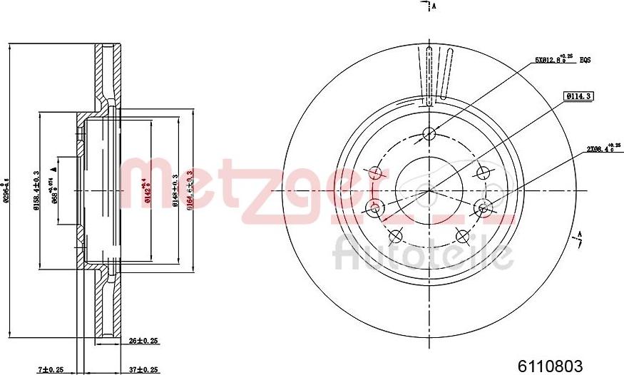 Metzger 6110803 - Kočioni disk www.molydon.hr