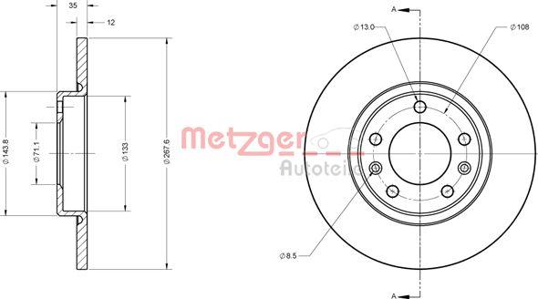 Metzger 6110815 - Kočioni disk www.molydon.hr