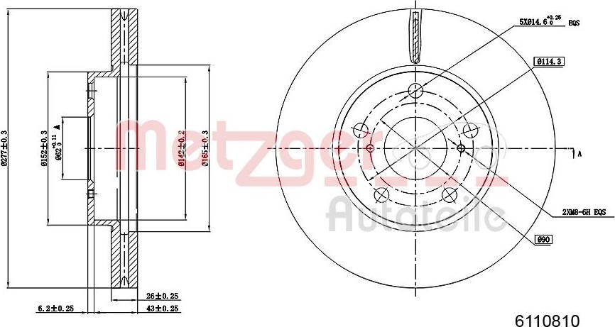 Metzger 6110810 - Kočioni disk www.molydon.hr