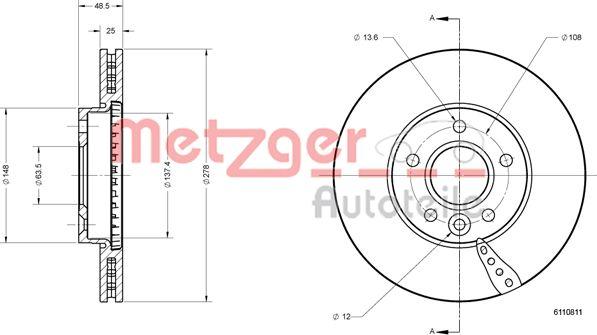 Metzger 6110811 - Kočioni disk www.molydon.hr