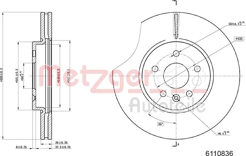 Metzger 6110836 - Kočioni disk www.molydon.hr