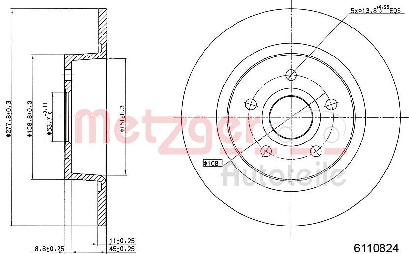 Metzger 6110824 - Kočioni disk www.molydon.hr