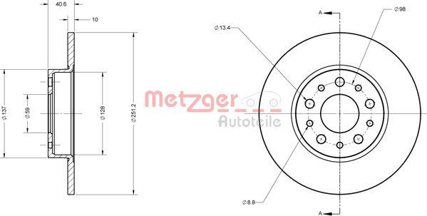 Metzger 6110828 - Kočioni disk www.molydon.hr