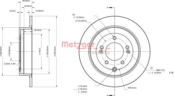 Metzger 6110879 - Kočioni disk www.molydon.hr