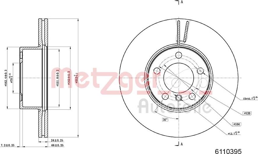 Metzger 6110395 - Kočioni disk www.molydon.hr