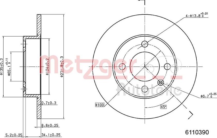 Metzger 6110390 - Kočioni disk www.molydon.hr