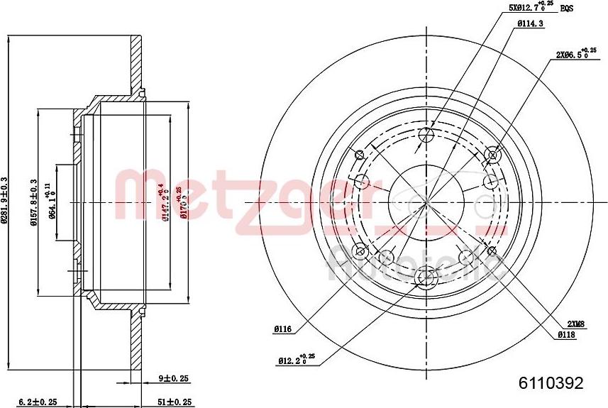 Metzger 6110392 - Kočioni disk www.molydon.hr