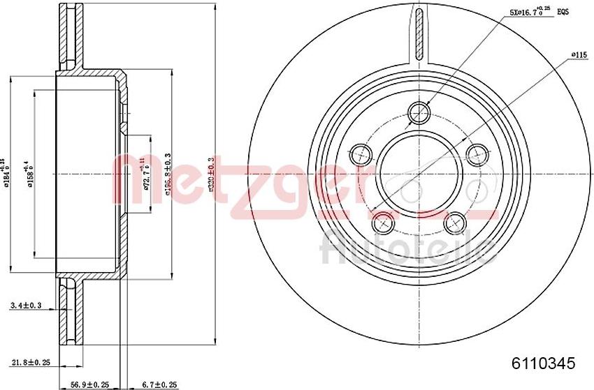 Metzger 6110345 - Kočioni disk www.molydon.hr