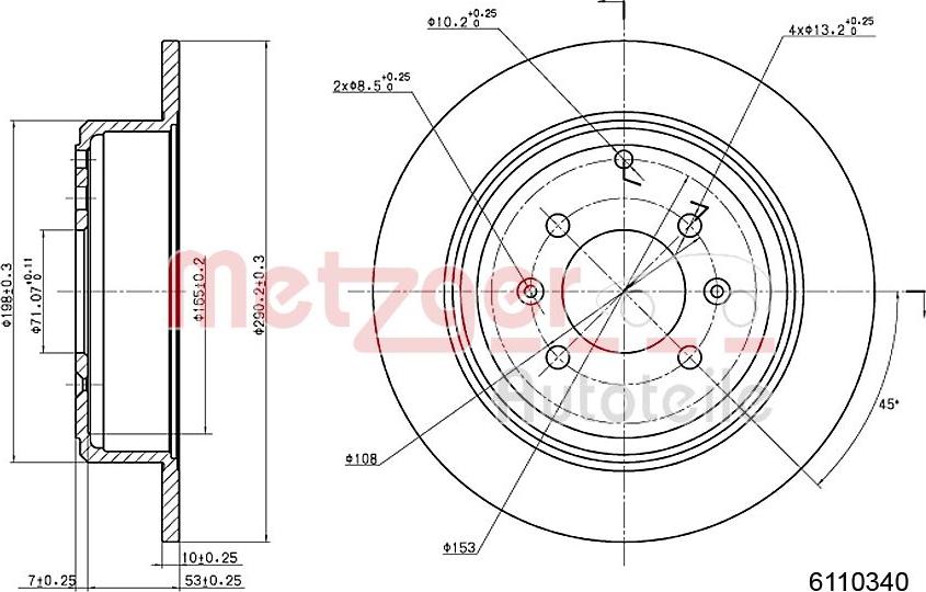 Metzger 6110340 - Kočioni disk www.molydon.hr